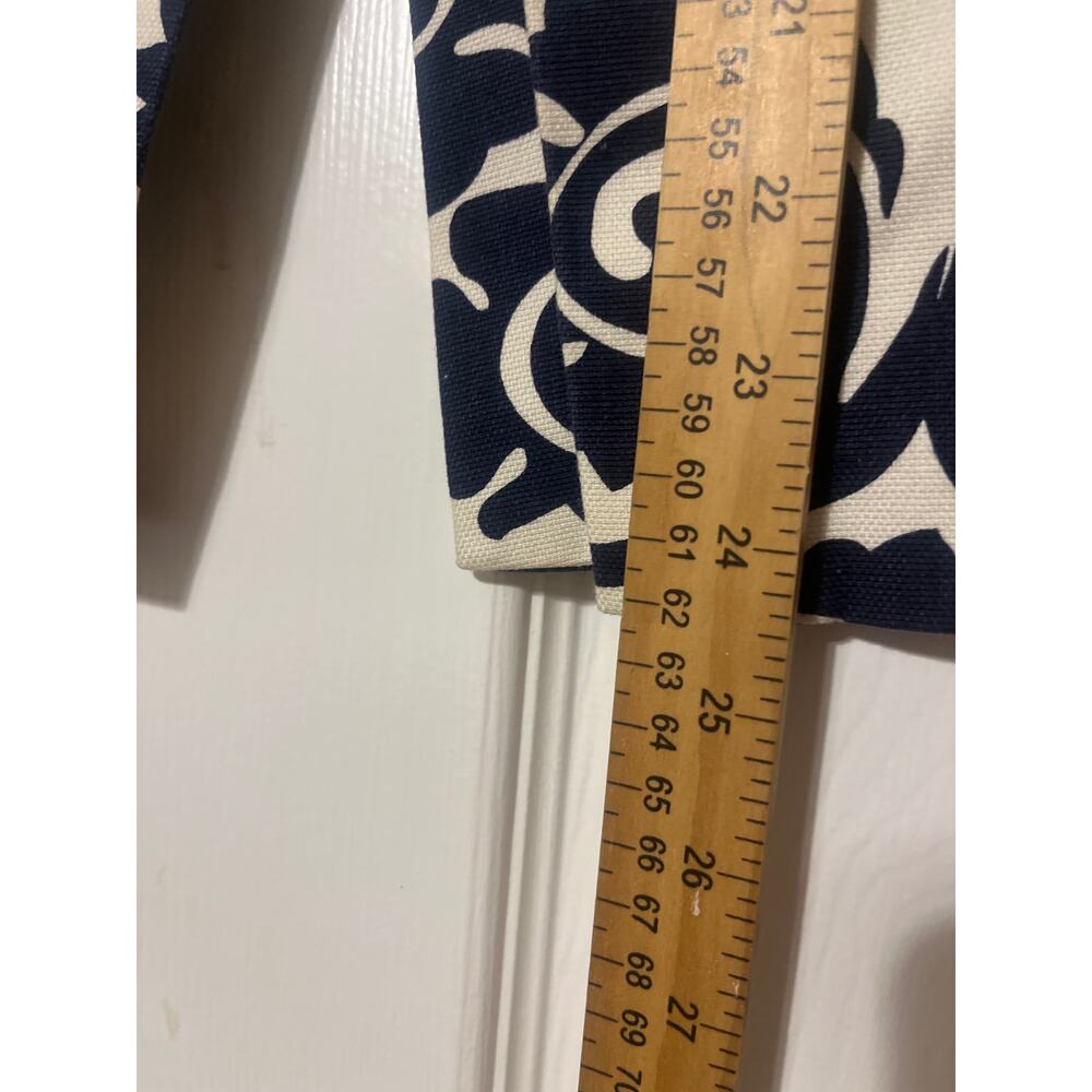 TORY BURCH PENCIL SKIRT SLITS PRINTED TWILL WALLPAPER FLORAL NAVY CREAM SZ US 6 - Picture 9 of 10